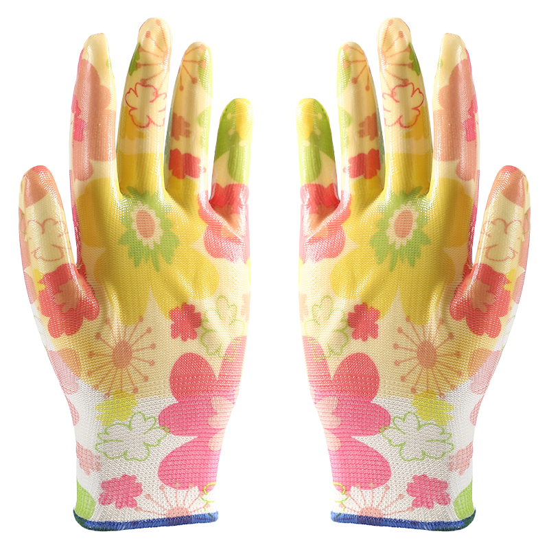                 Printing polyester with  nitrile coating gloves            