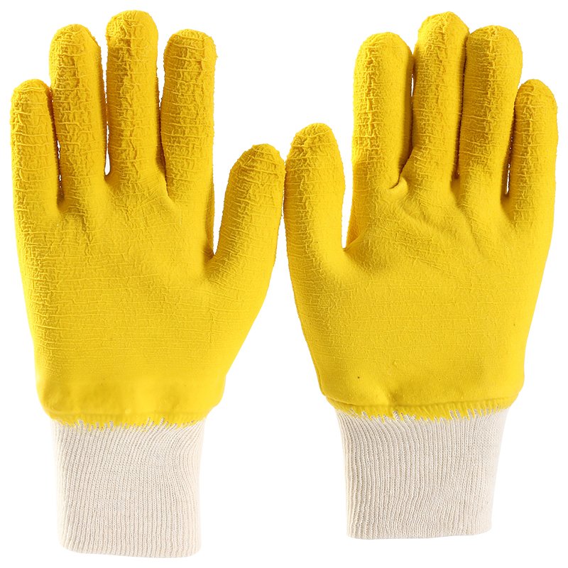 Labor Protection Products Working Gloves Latex Gloves For Workers Crinkle Latex Coated Gloves.