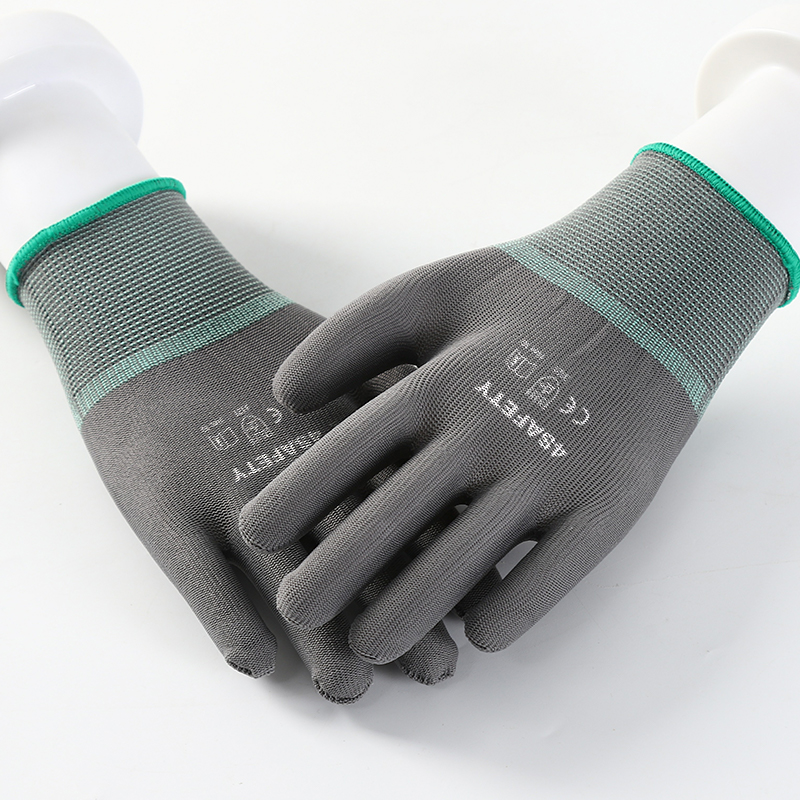 OEM Custom Poly 13 Gauge Grey Work Gloves For Sale