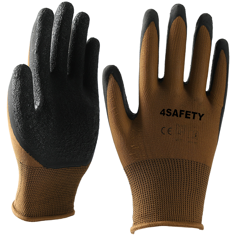 Factory Supply Wholesale Industrial Wrinkle Industrial Latex Work Glove For Worker