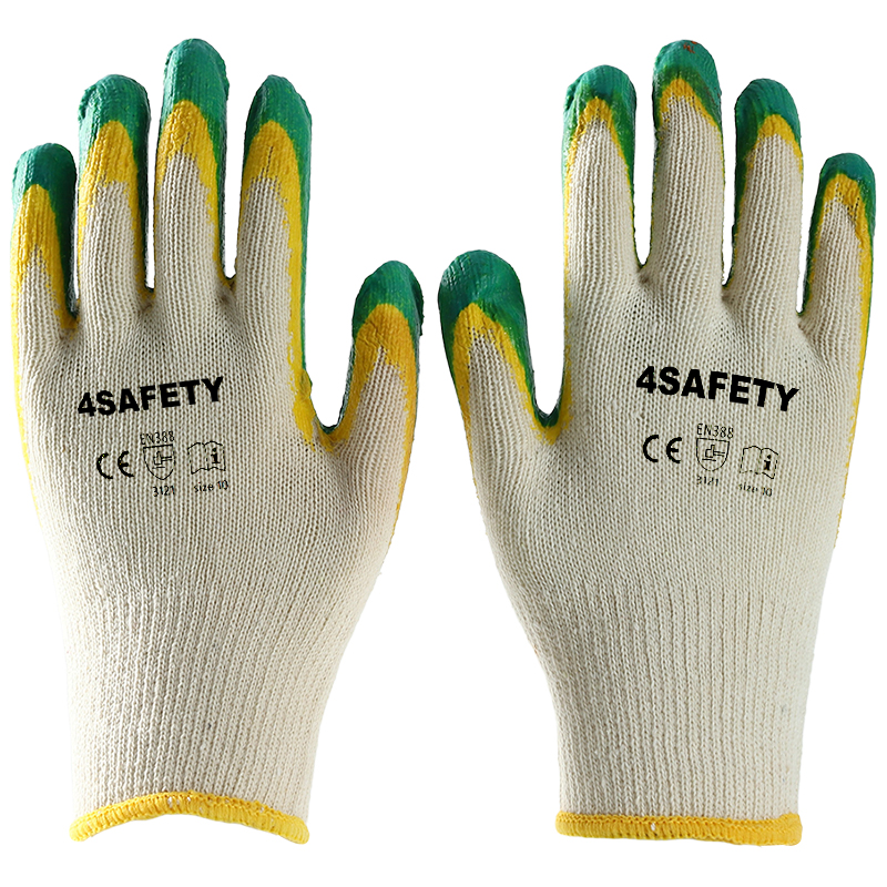 Good Quality Factory Directly Sale Cotton Work Gloves Safety Construction With Latex Coating Glove