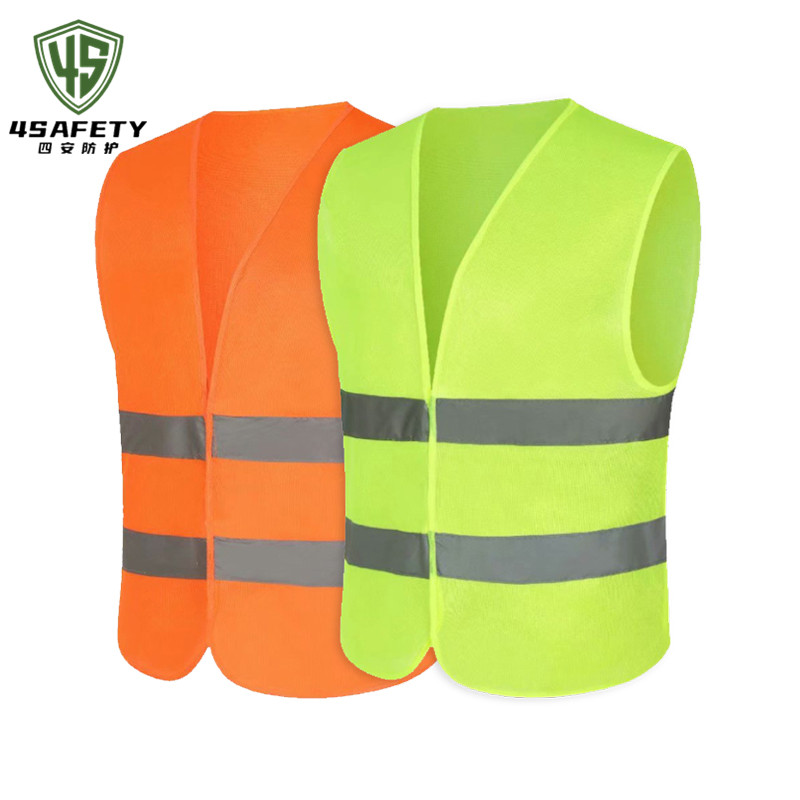 High Visibility Custom Oem Logo Safety Vest With Reflective Strips Fluorescent Uniform Traffic Protective Vest