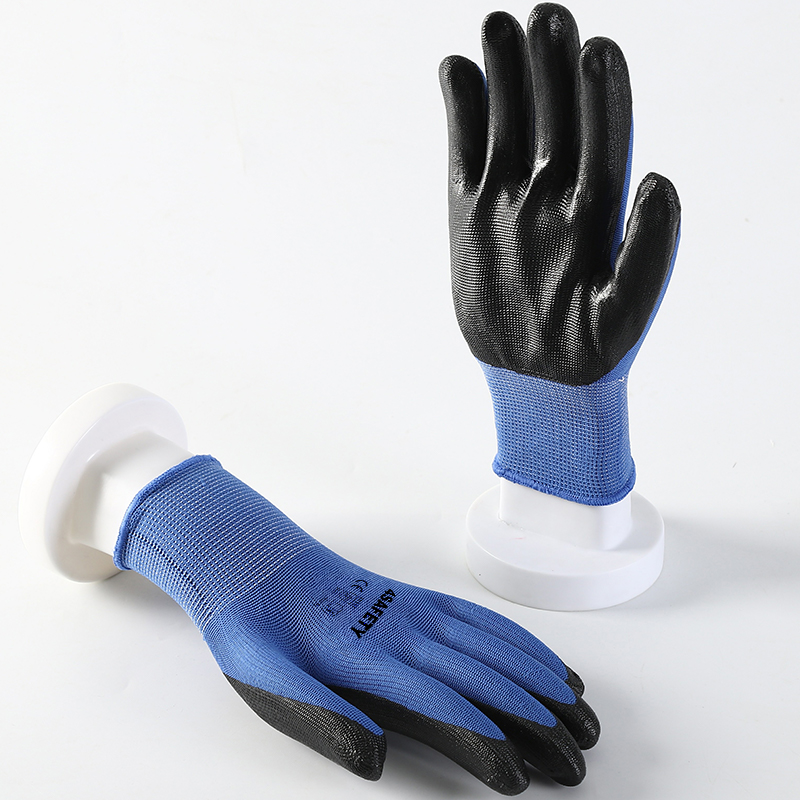 Anti Slip Nitrile Coated Acid And Alkali Resistant Gloves Working Safety Gloves