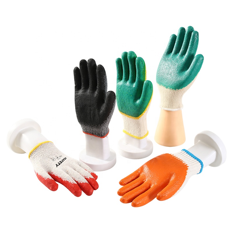 Outdoor Construction Protective 7 10 Gauge Latex Coated Polyester Glove