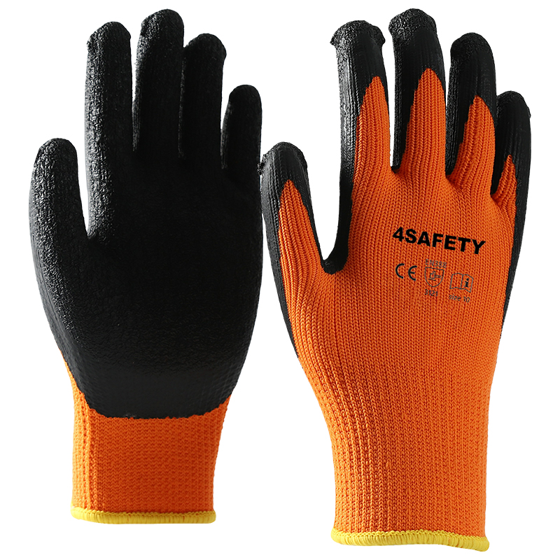 Crinkle Latex Coated Thermal Cold Use Winter Work Hand Protection Gloves For Sale