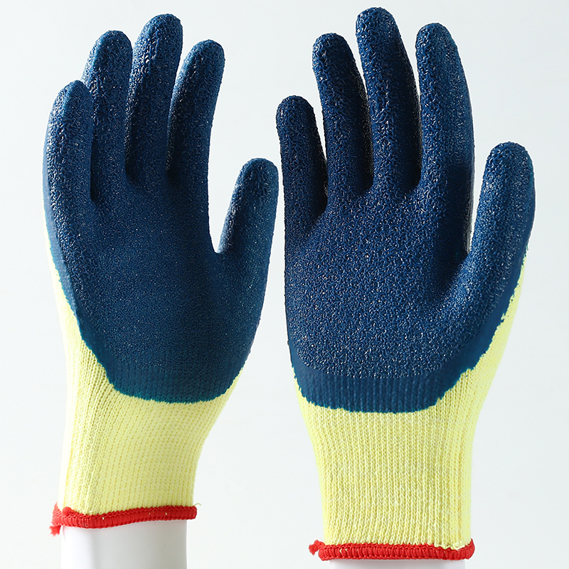 Cheap Latex Coated Cotton Work Gloves Non Slip Waterproof Safety Builders Gloves For Work Construction
