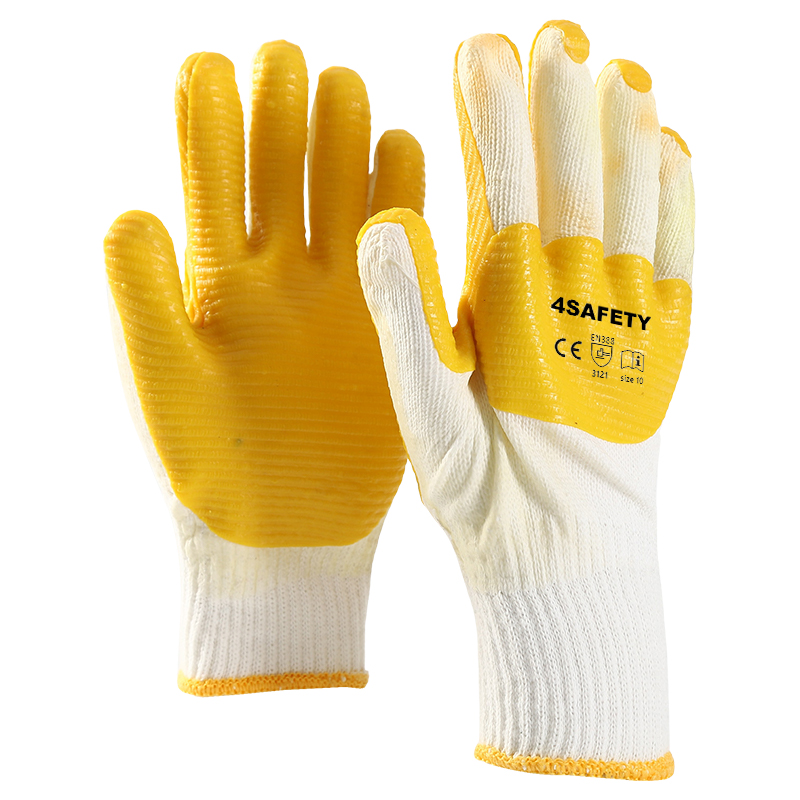 Custom Safety Rubber Laminated Coating Gloves For Work