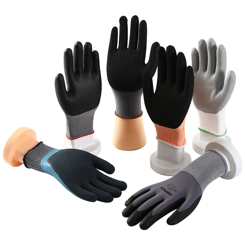 Factory Supply Oil And Alkali Resistant Work Sandy Nitrile Coated Spandex Work Gloves