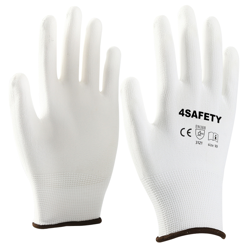 Factory Cheap Price 13 Gauge Polyester Polyurethane Pu Palm Coated Work Safety Gloves