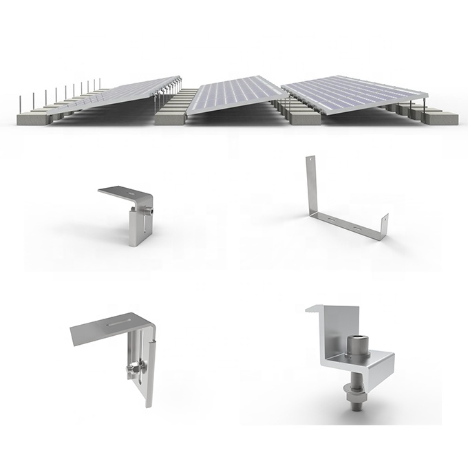 Ballasted System Flat Roof Mounting Structure Solar Panel Support