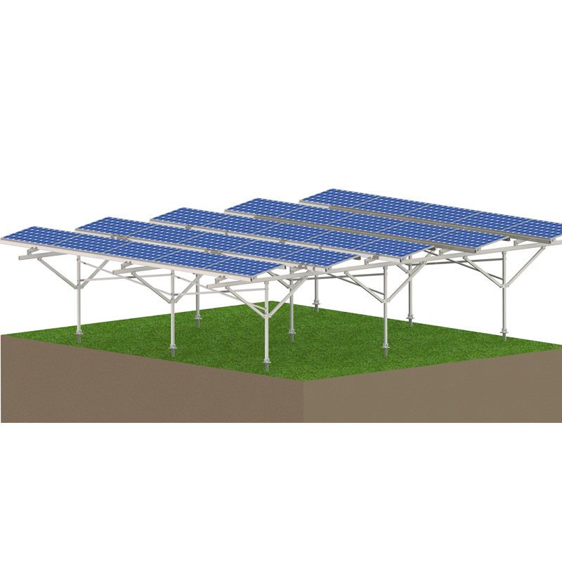 AS 1mw Aluminum Steel Solar Mounting Solar Agricultural Ground Mounting system agricultural Greenhouse for Farmland Solar Farm
