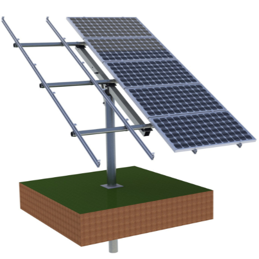 AS01 Single Pole Galvanized Steel Pole 15-60 degree Adjustable Ground Solar Panel Mounting Hand Operated for Poland