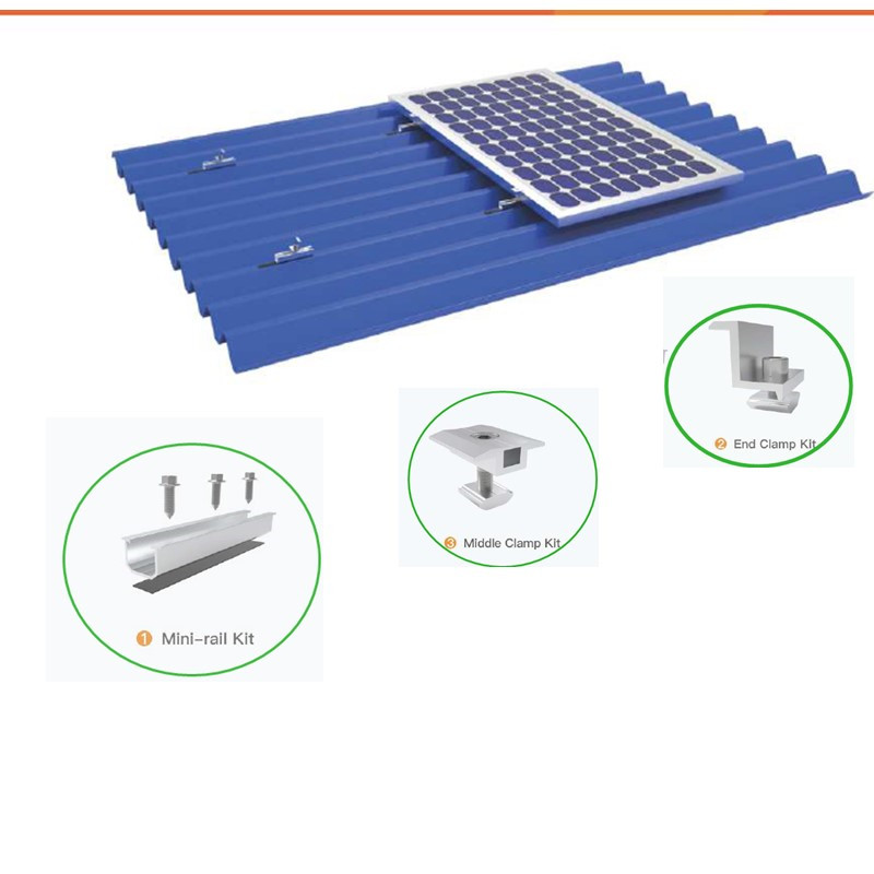 0.48usd/pc Mini rail Aluminum Mini Rail for Commercial Metal steel roof solar Mount