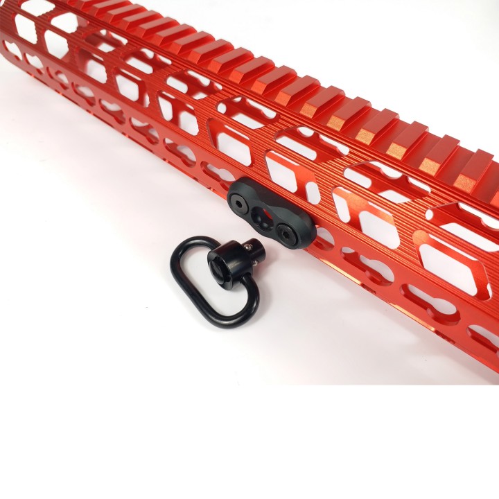 10/12/15 inch Ultra Lightweight Keymod Handguard Free Floating Mount Rail Fit .308 (AR10) Red Color LRK308-xR