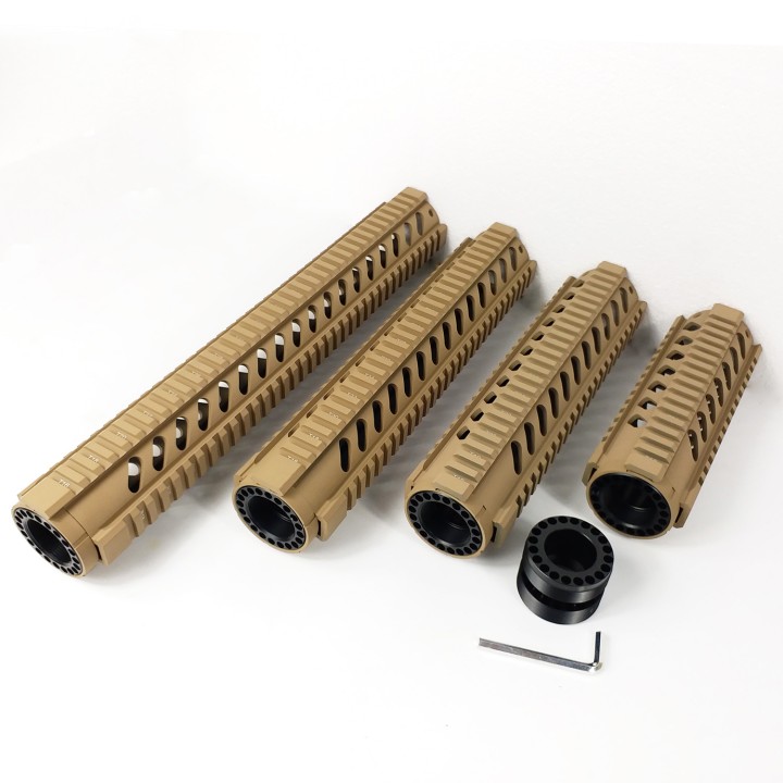 7,10,12,15 inch Free Float Quad Rail Handguards Tan color M16-xT