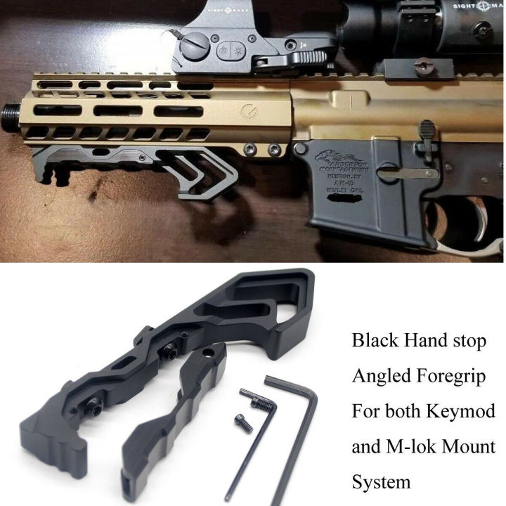 Angled Front Hand stop Compatible with KeyMod and M-LOK Handguards system FG-4B