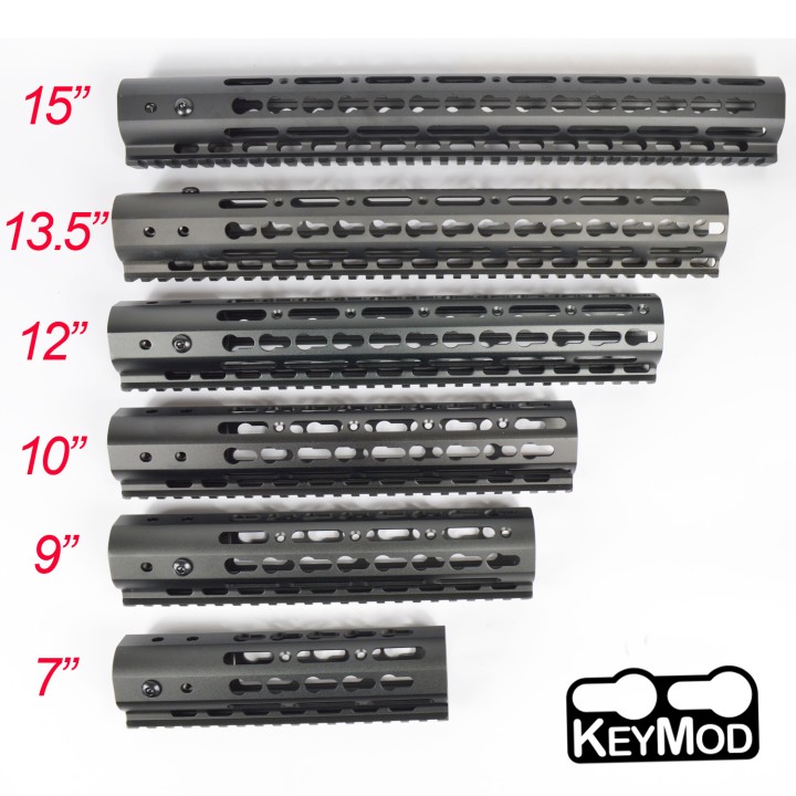 7/9/10/12/13.5/15 Inch Free Float Keymod Handguard Rail Mount System For .223/5.56(AR15) Black Color NSR-xB