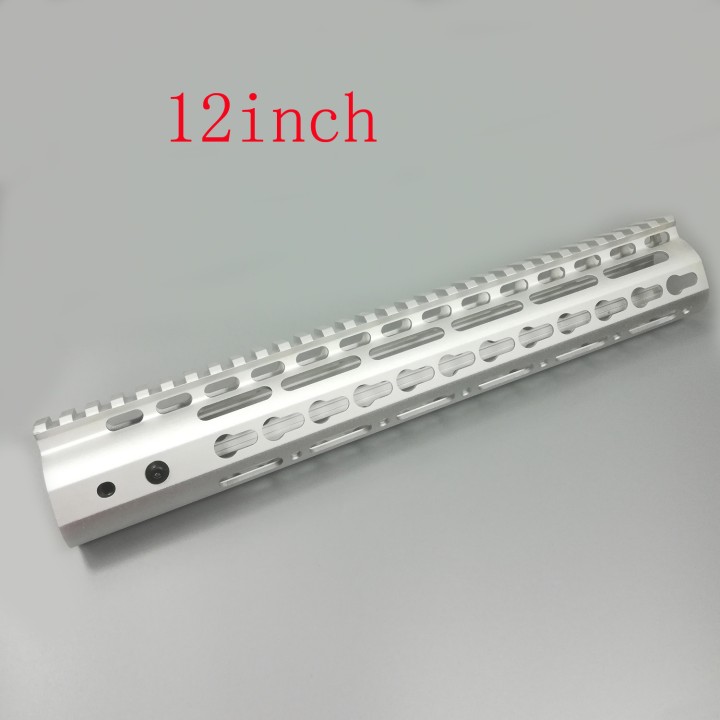 12 /15 Inch Ultralight Keymod Free Float Handguard Monolithic Top Rail For .223/5.56(AR15) Raw Aluminum Color NSR-xA