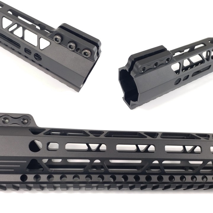 17 Inch M-LOK / Keymod Handguard Clamping Mount Style Monothilic Top Rail fit .223/5.56(AR15) Spec Black Color FxH-17B