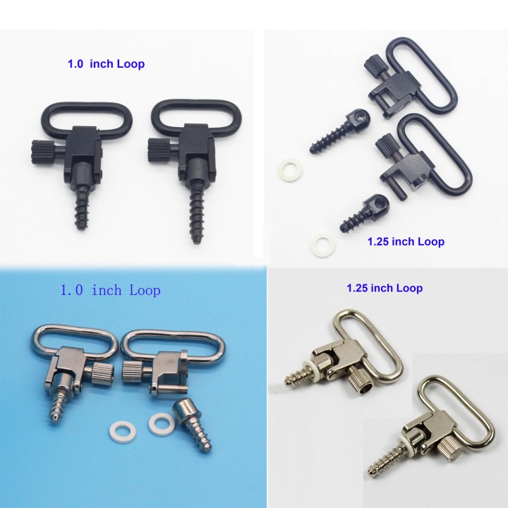 1.0/1.25 inch Quick Release Rifle/Gun Sling Mounting Kit Swivels Set with Studs/Screw (2pcs pack) BSS-xB/S