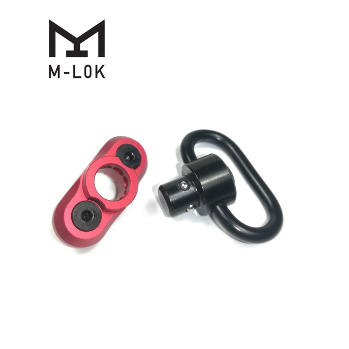 1.25 Inch Red Color QD Sling Swivel M-LOK Adapter Rail Mount Kit (QD Swivel Included) ML-A1R