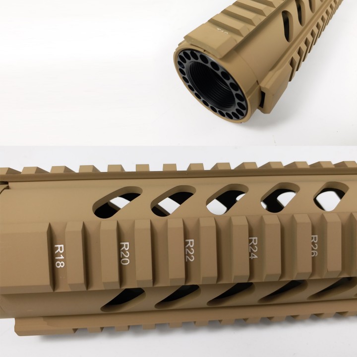 7 Inch Free Float Quad Rail Handguards For .223/5.56（AR15) System 4 Color Options M16-7x
