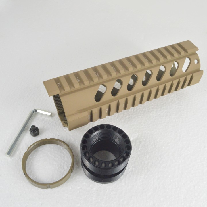 7 Inch Free Float Quad Rail Handguards For .223/5.56（AR15) System 4 Color Options M16-7x