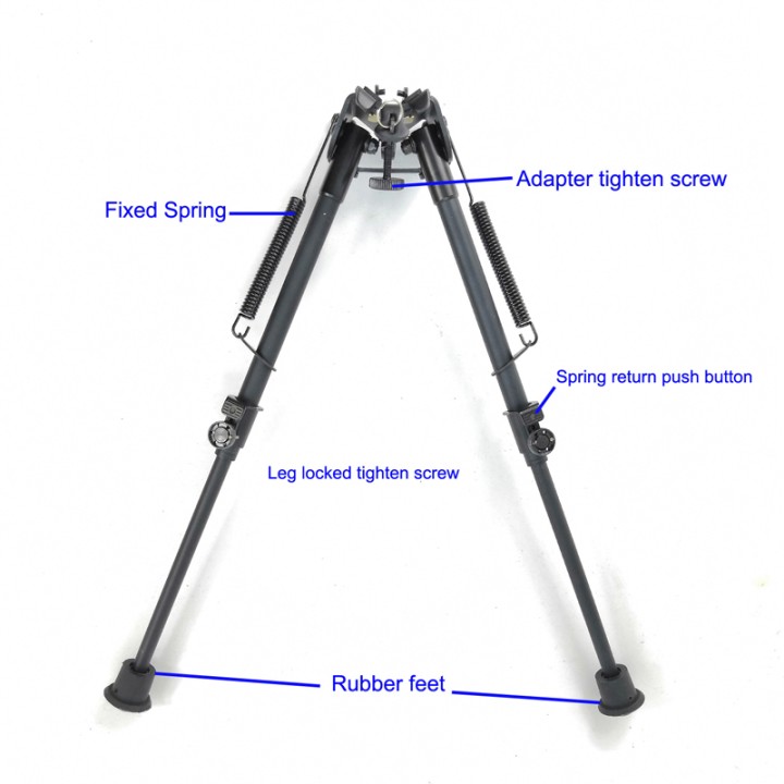 6-9,9-13,13-21 Inch Harris Style Bipod Spring Return Adjustable with Lock button BL-xF