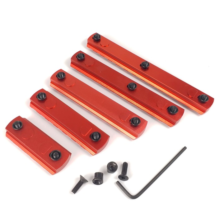 5,7,9,11,13 slot CNC Aluminum Picatinny Rail Section For Keymod Handguards Red Color RSK-5/7/9/11/13R