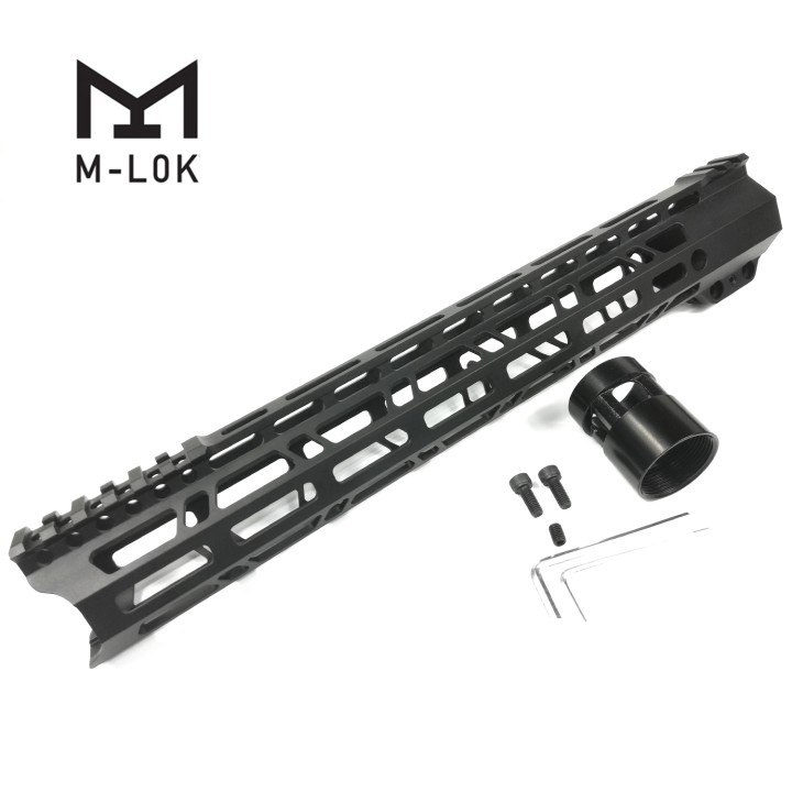 13.5 Inch Lightweight Clamp Mount Type M-LOK Handguards Edge CNC Chamfering For .223/5.56(AR15） Spec Black color MLH-13.5B