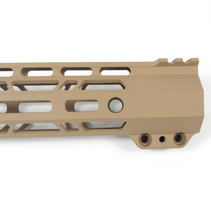 7/9/10/12/13.5/15 Inch Clamp Mount Type M-LOK Handguards Edge CNC Chamfering For AR15 (.223/5.56) Tan Color MLH-xT