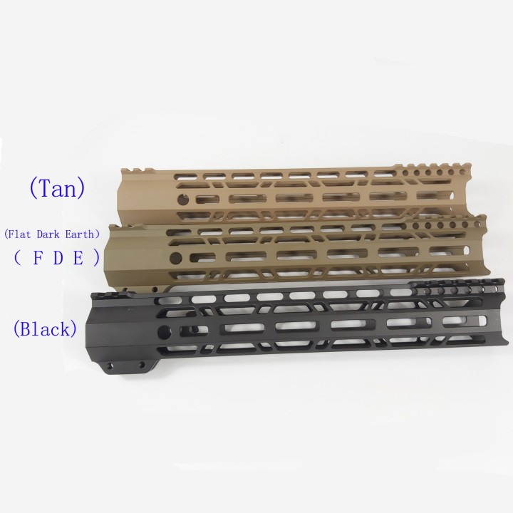 12 Inch Clamp Mount Type M-LOK Handguards Edge CNC Chamfering For AR15 (.223/5.56) Black\Tan\FDE color MLH-12x