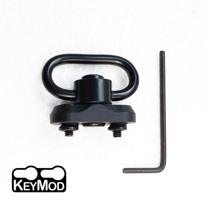 1.25 Inch Loop QD Sling Swivel Adapter Rail Mount Kit For Keymod Slot Loop Included Black color KM-A1B