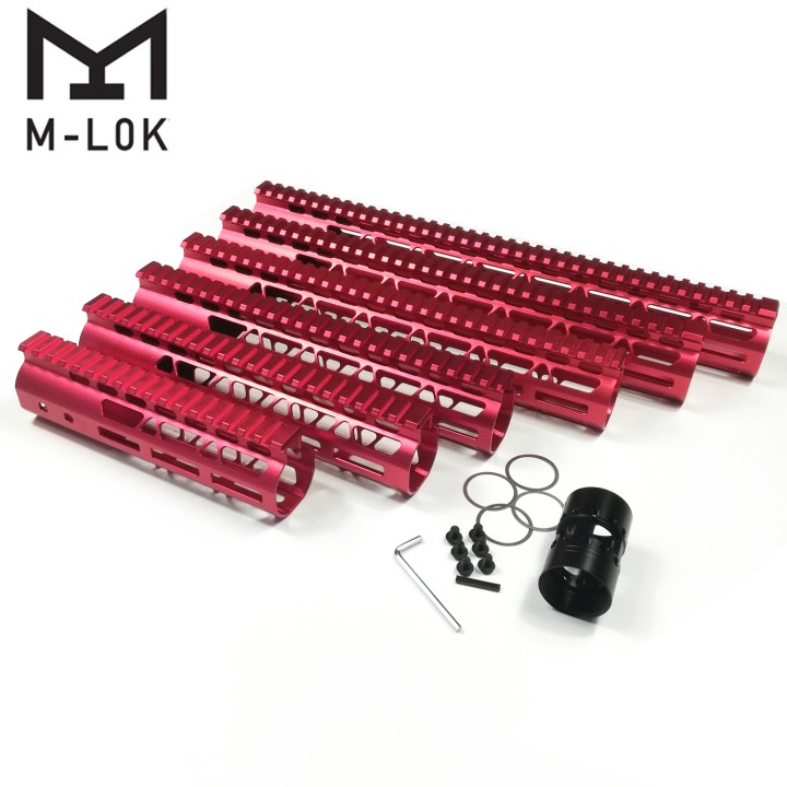 7,9,10, 12,13.5, 15 Inch M-Lok Handguard Monothilic Top Rail Mount System Fits.223/5.56 (AR15) Red Color MLR-xR