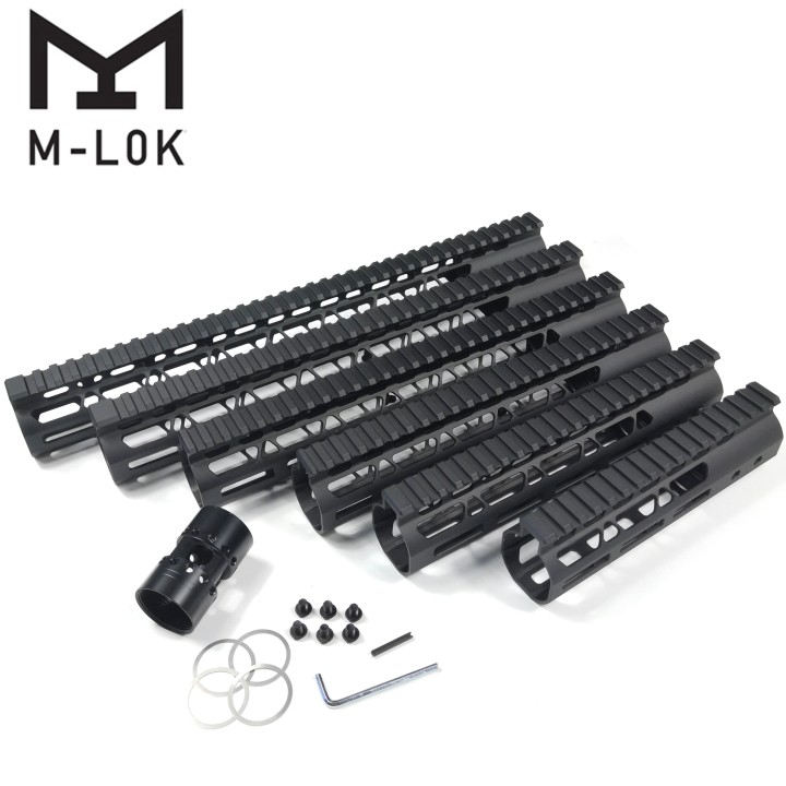 7,9,10,12,13.5,15 Inch Free float M-Lok Handguard Picatinny Rail Mount System Fits .223/5.56 (AR15) Black Color MLR-xBA/S