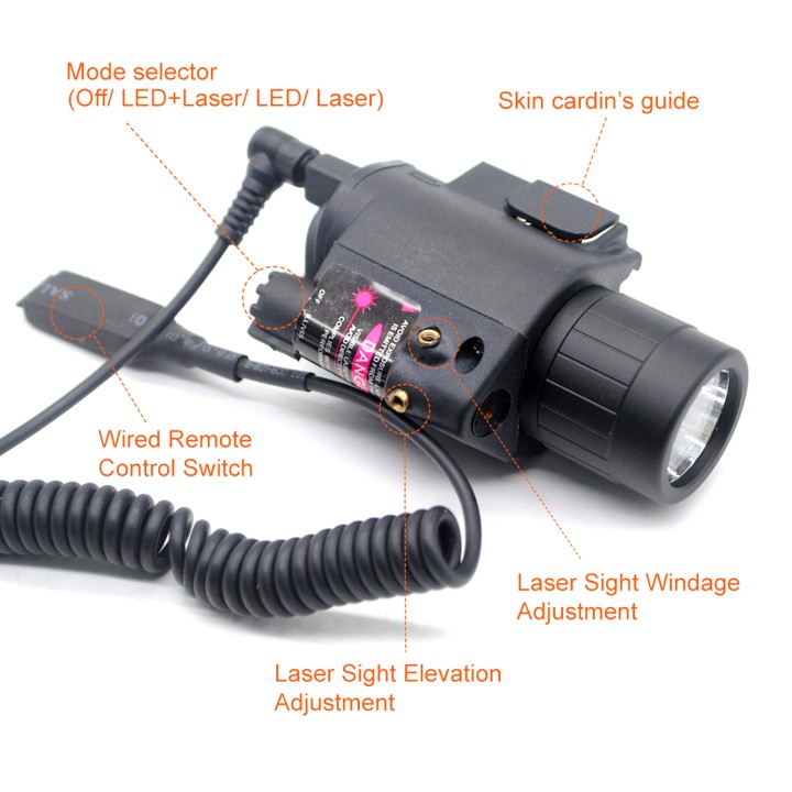 Tactical Red /Green Laser Sight & LED Flash Light Combo Flashlight Fit 20 mm Picatinny Rail Mount FG-6G/R