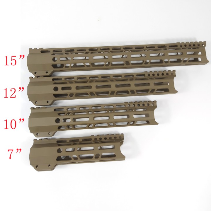 7/10/12/15 Inch Clamp Mount Type M-LOK Handguards Edge CNC Chamfering For AR15 (.223/5.56) Flat Dark Earth Color MLH-xFDE