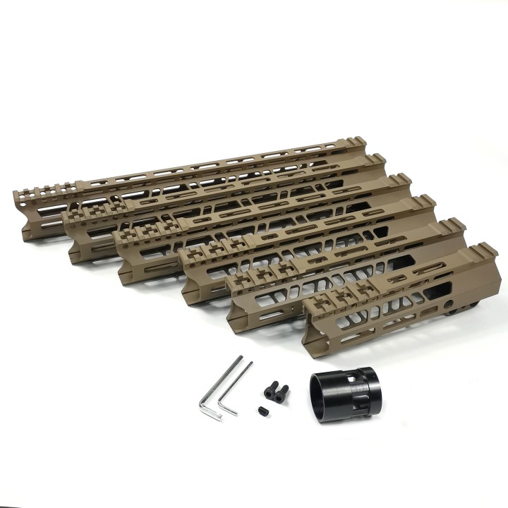 7/9/10/12/13.5/15 Inch Clamp Mount Type M-LOK Handguards Edge CNC Chamfering For AR15 (.223/5.56) Flat Dark Earth Color MLH-xFDE