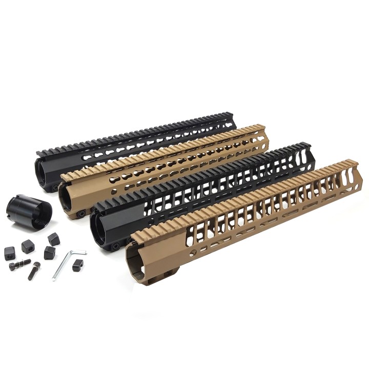 AR10 15" Angle Cut Keymod / M LOK Handguard High Profile Tan or Black FHH308K/M-15x