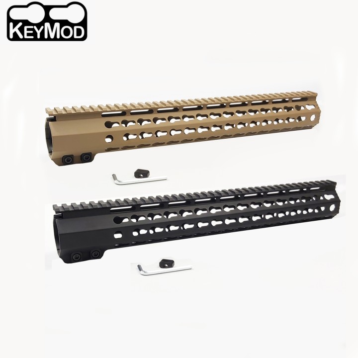AR10 15" Angle Cut Keymod / M LOK Handguard High Profile Tan or Black FHH308K/M-15x