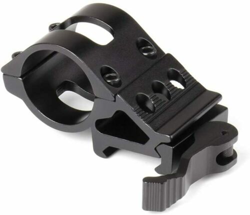 Tactical 1 inch Offset Picatinny/Weaver Rail Mount for Flashlight with Quick Release