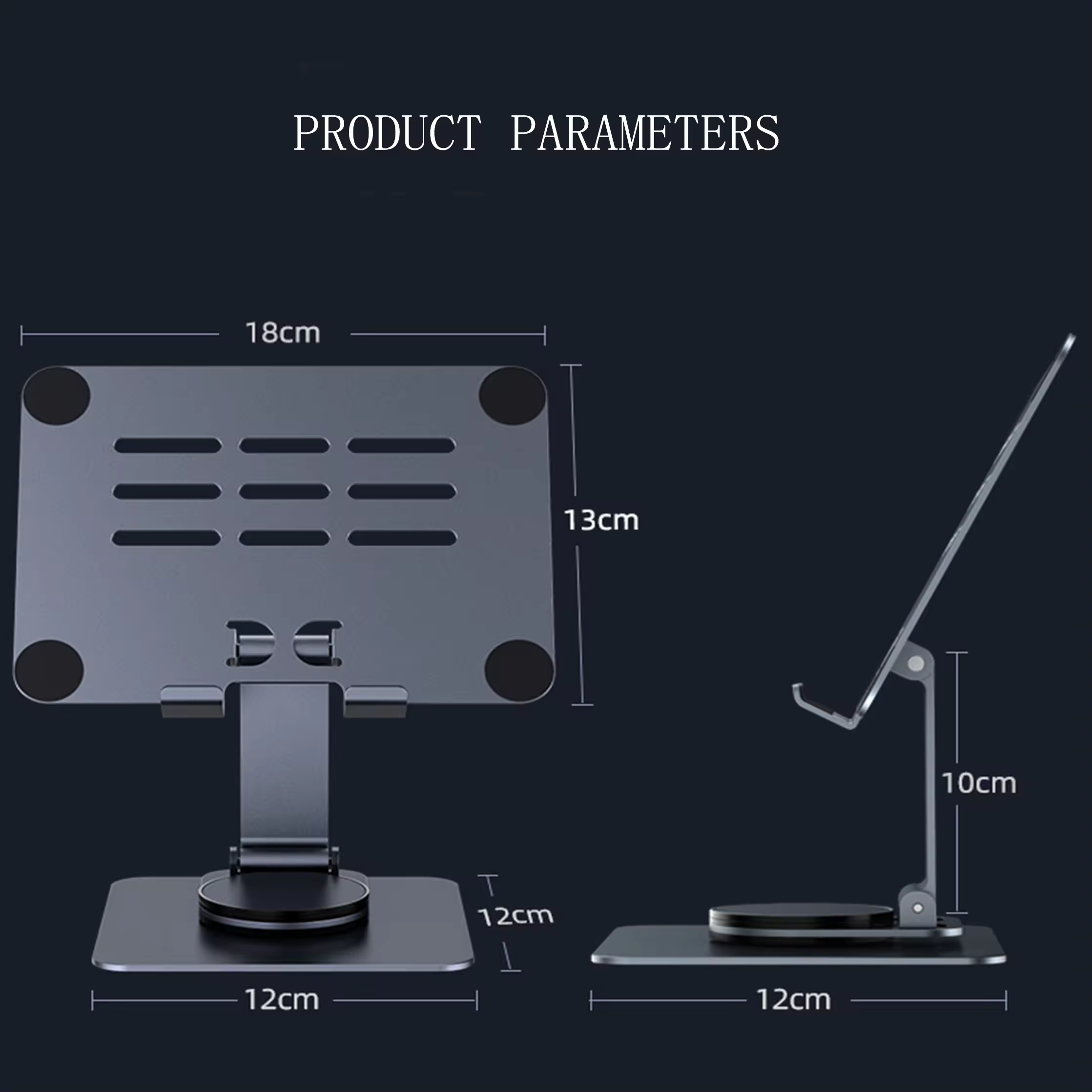 Metal material stable 360 degree rotating Adjustable tablet foldable portable stand for ipad pro tablet holder