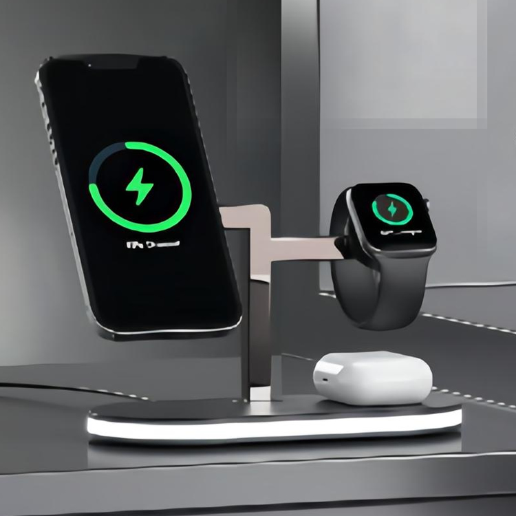 Quality Metal Magnetic Wireless Charger Stand 3 in 1 Fast Wireless Charging Station for Apple Product Charger Station