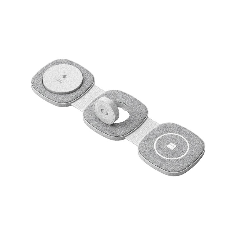 Hot Selling Products 2024 3 in 1 Fabric Wireless Charger Station Magnetic Charging Dock Magnetic 15W Charge Station
