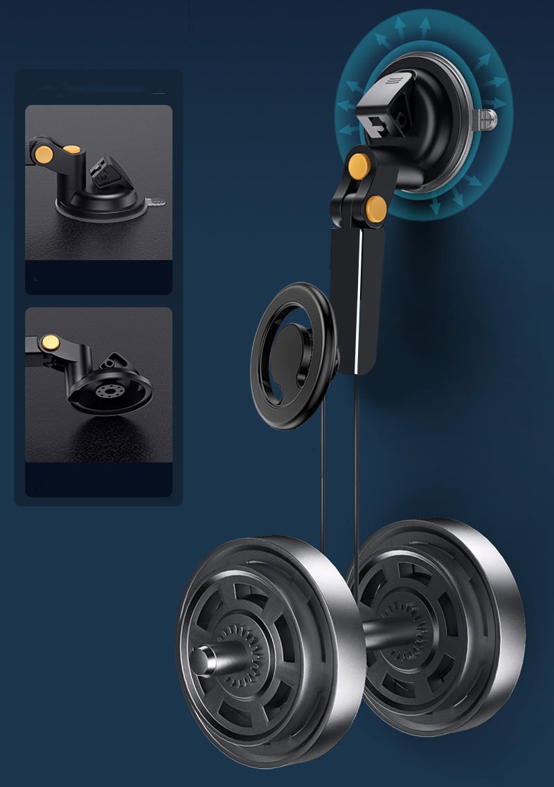 Alloy Magnetic Suction Cup Phone Holder Car Adjustable Mobile Phone Windshield Stand Mount Clip Holder On Dashboard Long Arm
