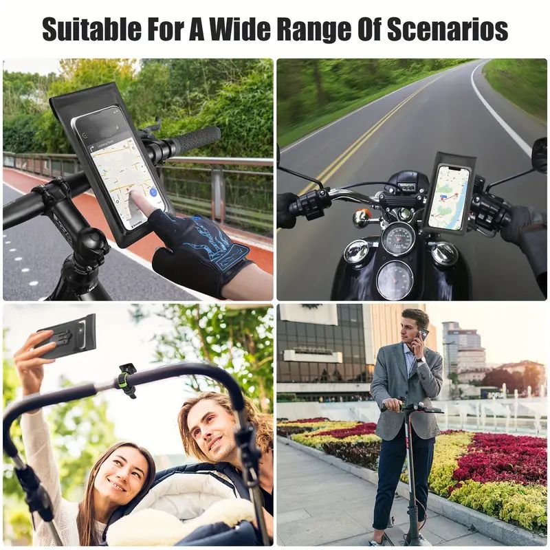 Bike Phone Holder Waterproof Motorcycle Phone Holder Touch Screen 360 degree Universal Bicycle Mobile Mount for Mobile Phones
