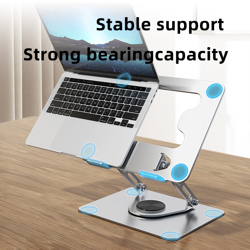 Adjustable Laptop Stand with 360 Rotating,Foldable Laptop Riser Aluminum Desk Computer Stand Compatible with 9 To 17.3 Inches