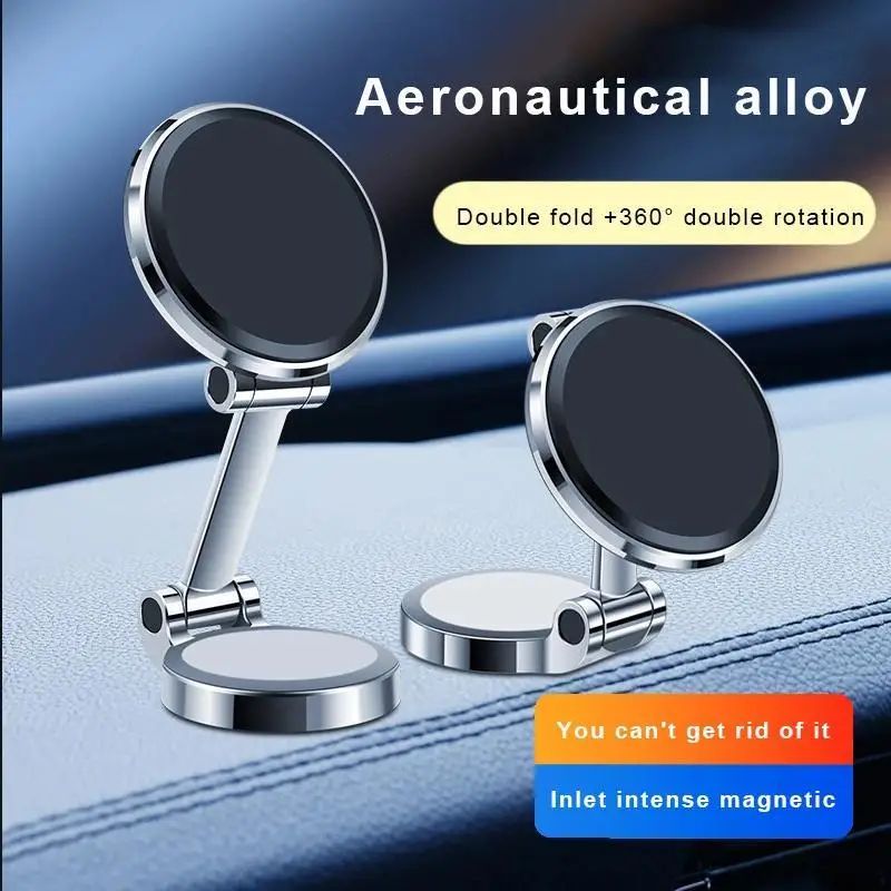 Flexible Car Mount Strong Aluminum Magnetic Phone Holder Foldable Portable Stand Magnet Support Desktop Smartphone Bracket
