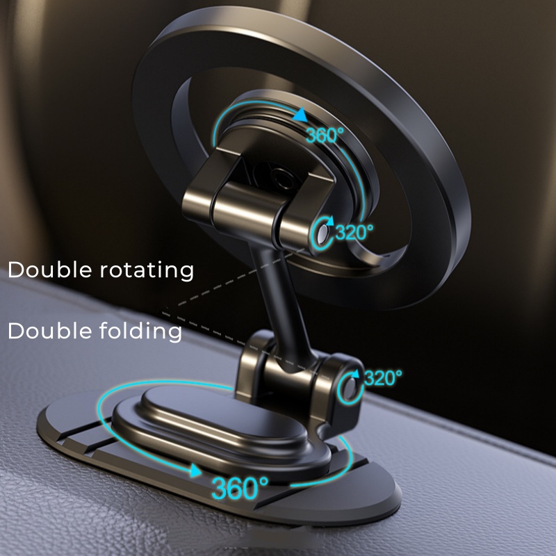 OEM custom double 360 rotating paste metal mini magnetic car mount magnet mobile phone key holder for ios