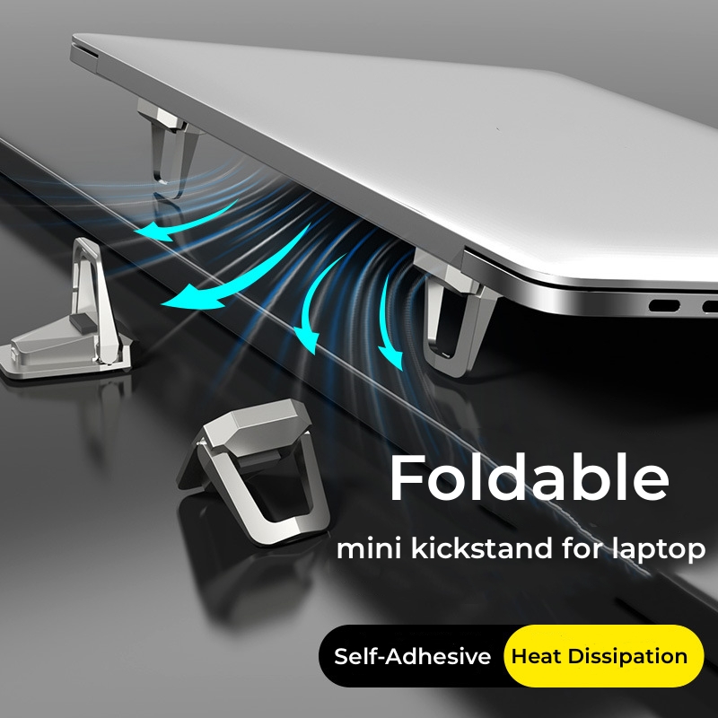 Self-Adhesive Back Holder Mini Laptop Stand Foldable Ergonomic Laptop Raised Heat Dissipation Bracket Stand for Laptop